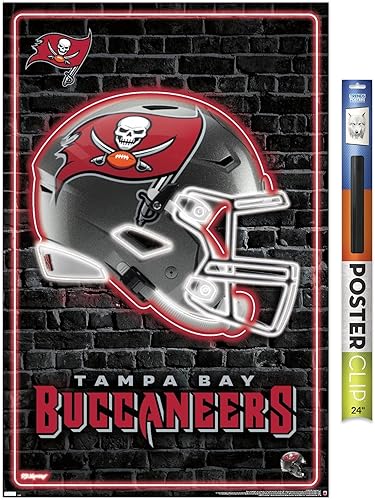 Miniatura 11 de Trends International NFL Tampa Bay Buccaneers - Póster de pared con casco neón 23, 34 pulgadas de largo x 22.4 pulgadas, versión premium sin marco
