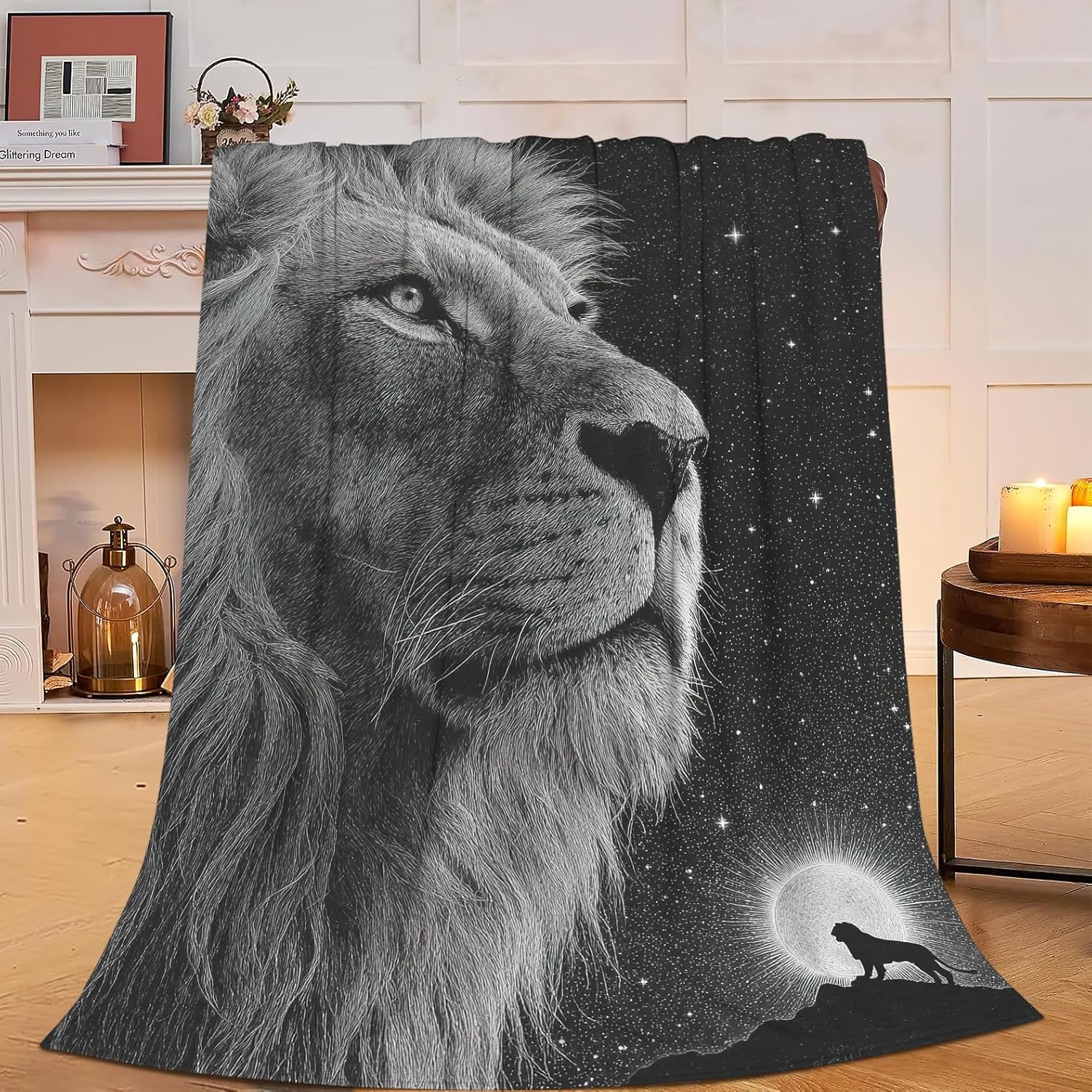 Lion Throw Blanket Soft Warm Cozy Lions Wildlife Blankets Fuzzy Plush Fleece Lion Blanket Gifts for Couch Bed Sofa Home Decor 40''X50'' - Image 2