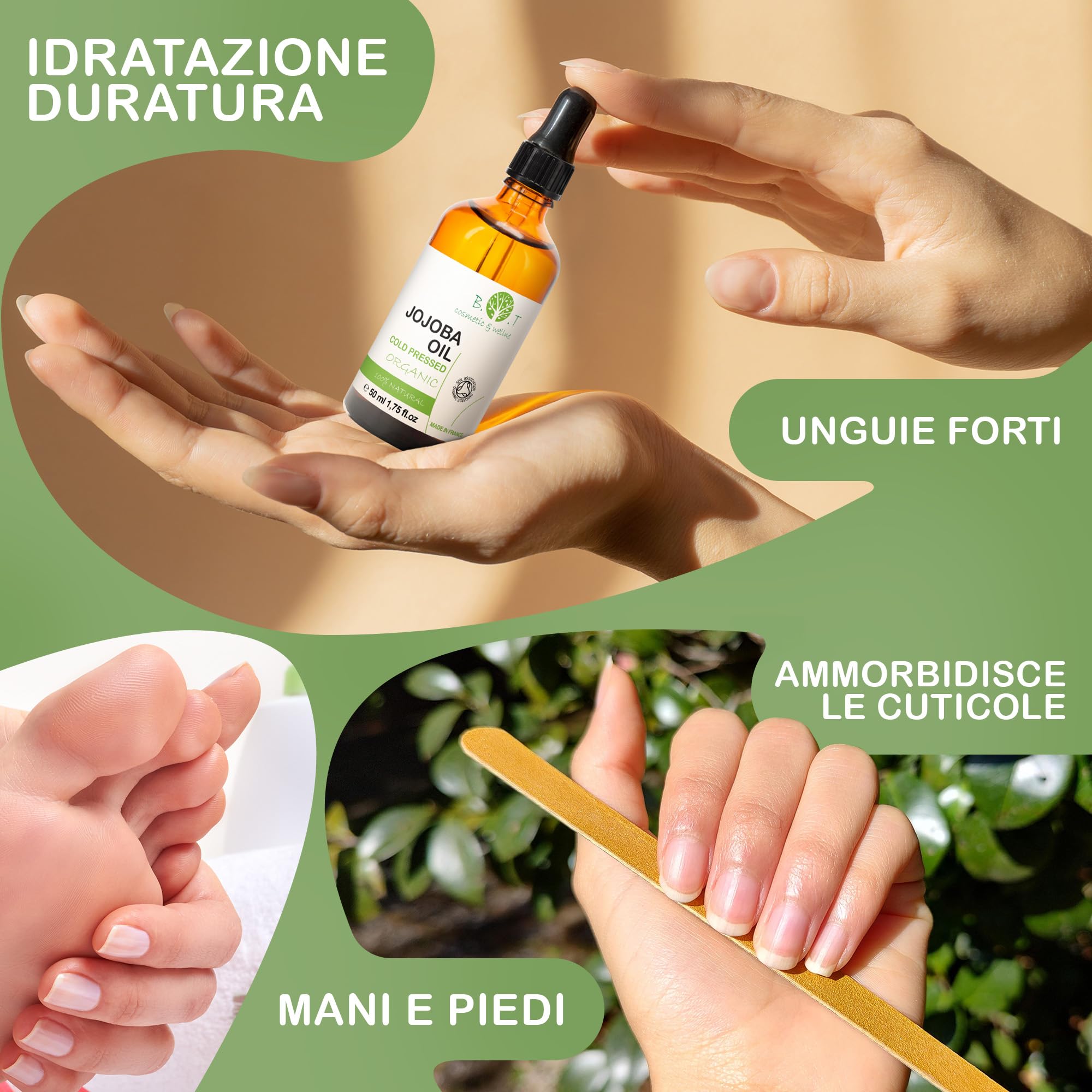 Olio Contorno Occhi, Viso e Capelli, Jojoba Bio - Benefici Incomparabili, Idratante, Struccante Waterproof, Rinforza i Capelli, Soluzione Anti-Acne, Regola Sebo, Pelli Grasse, Balsamo Labbra 1000 ml