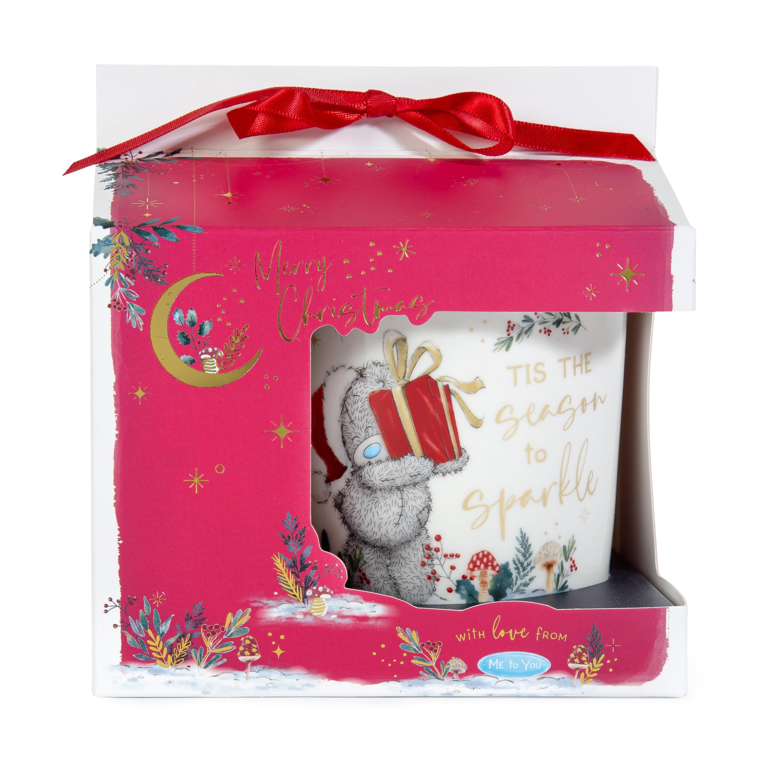 Me to You Tatty Teddy 'Season to Sparkle' Christmas Mug - Official Christmas Collection, White