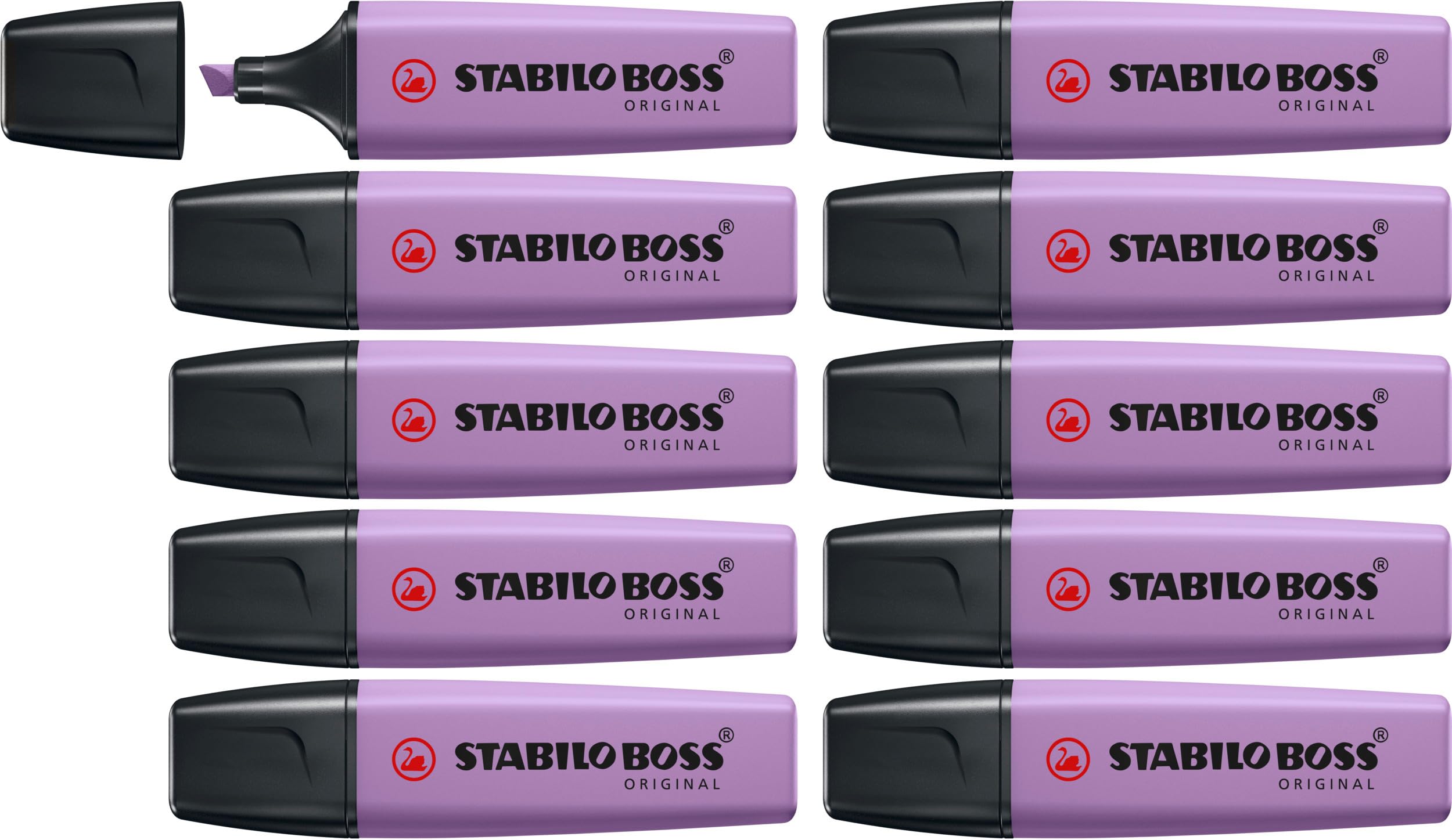 STABILO BOSS ORIGINAL NatureCOLORS Wildflower - Highlighter - Pack of 10 - Grey Violet