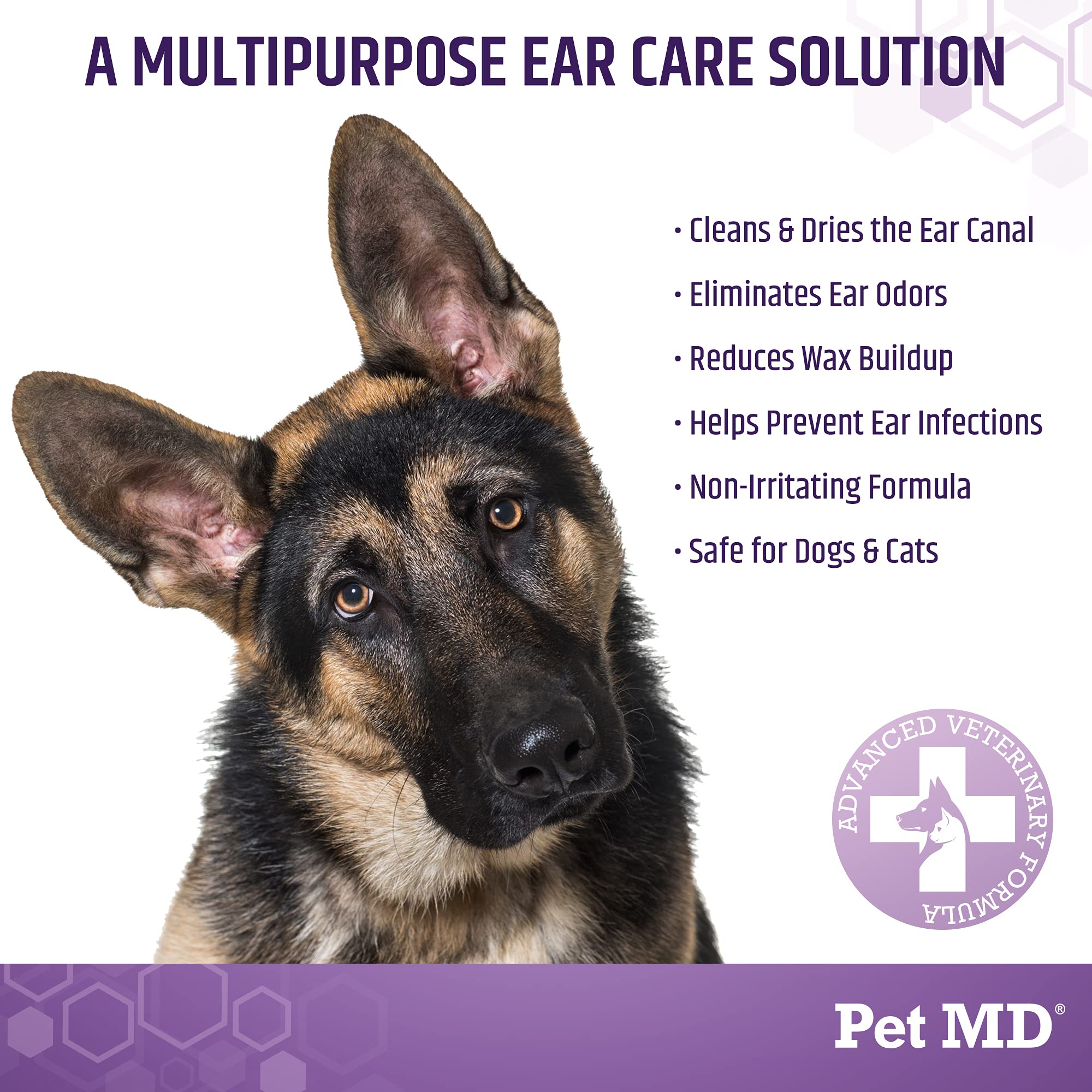Pet MD Veterinary Tris Flush Cat & Dog Ear Cleaner Dog Ear Flush and Infection Treatment with