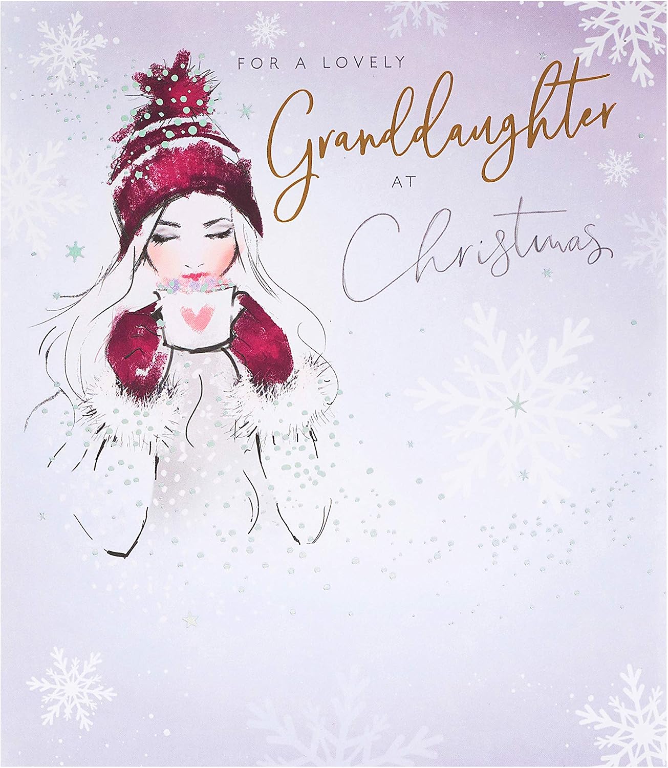 Amazon.com: UK Greetings Christmas Card for Granddaughter - Cosy Girl ...