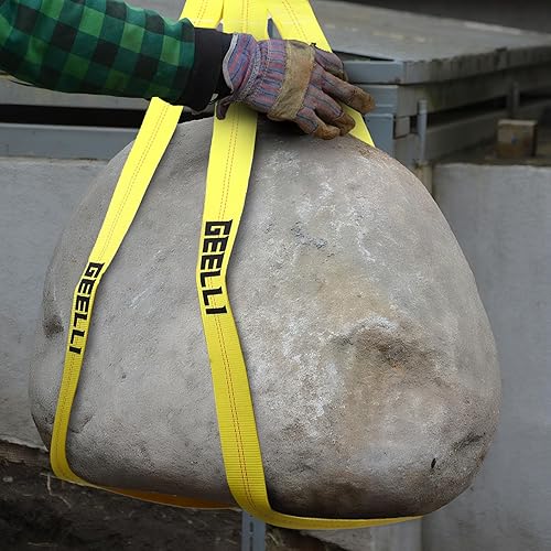 Miniatura 6 de Paquete de 2 correas de elevación de 10 x 2 pulgadas con ojo trenzado, capacidad de 15,000 libras, correa de poliéster resistente, correa de