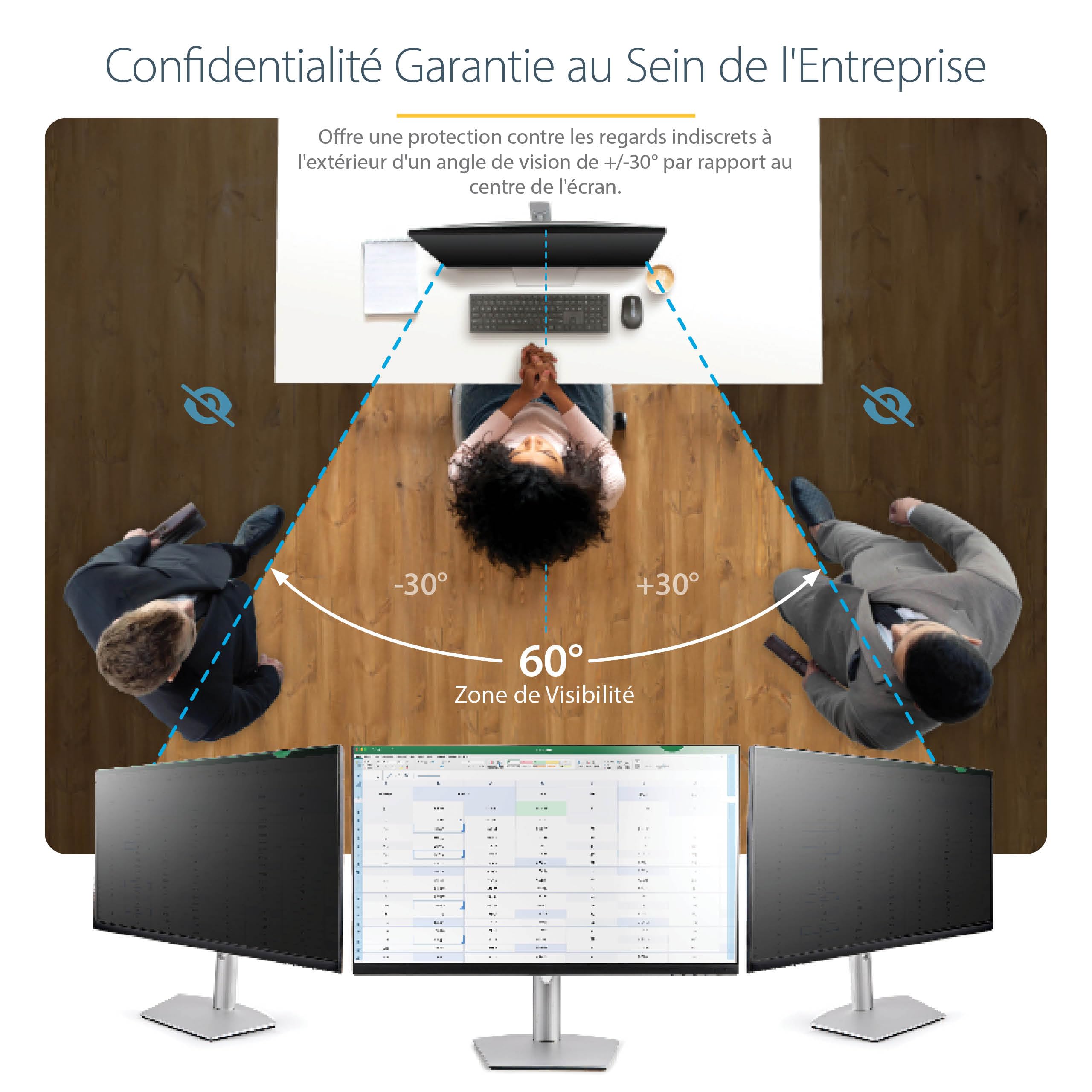 StarTech Filtre de Confidentialité Écran 23po 16:9, Mat/Brillant | Écran large, Film protecteur, Anti-lumière bleue 40-51%, Angle de vue ±30°, Anti-rayures
