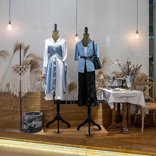 Miniatura 7 de Encomle Vestido verde forma de maniquí femenino Torso, cuerpo de maniquí ajustable en altura con soporte para costura, exhibición, beige