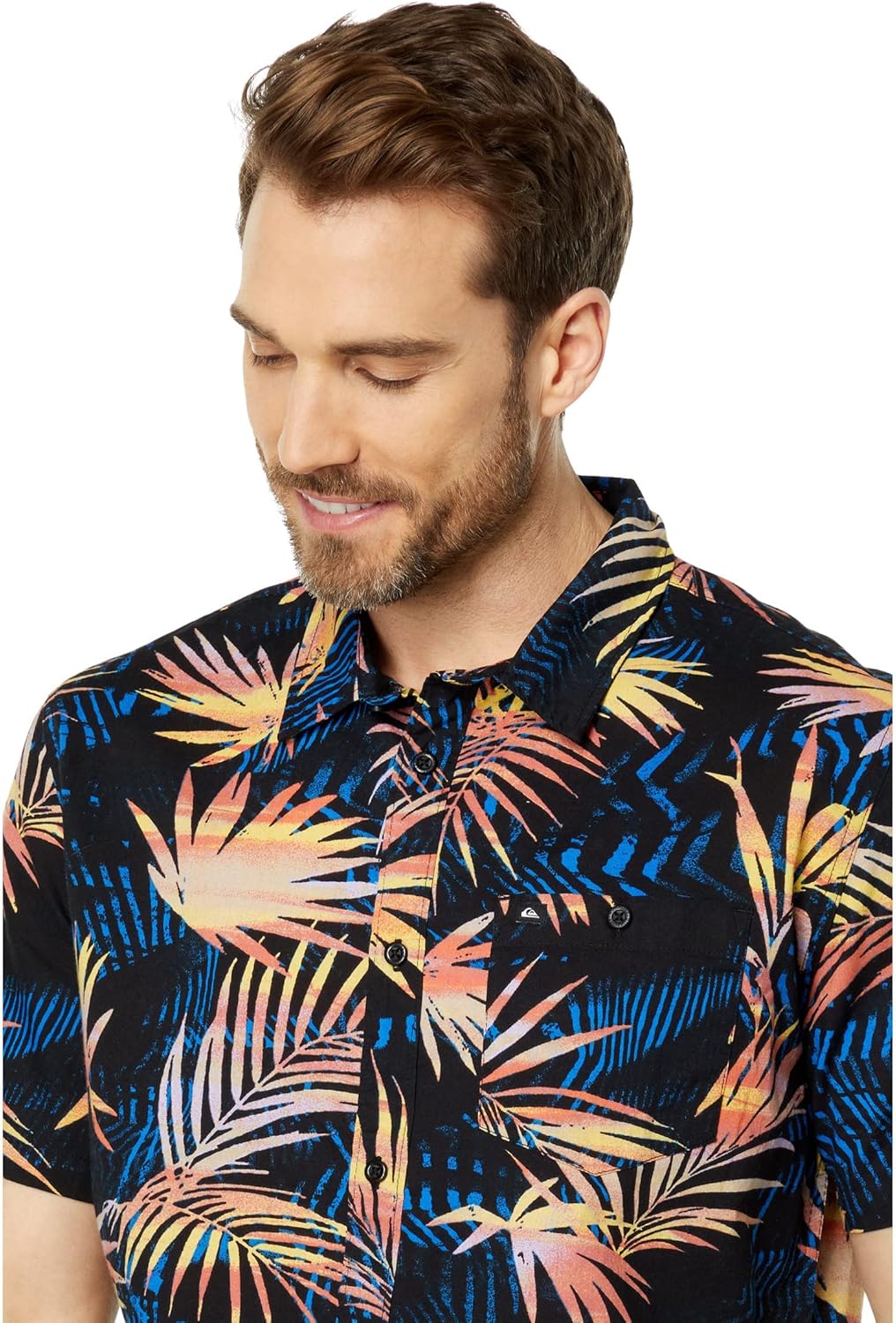 Quiksilver Men's Ripped Up Cotton Short Sleeve Button Down Shirt