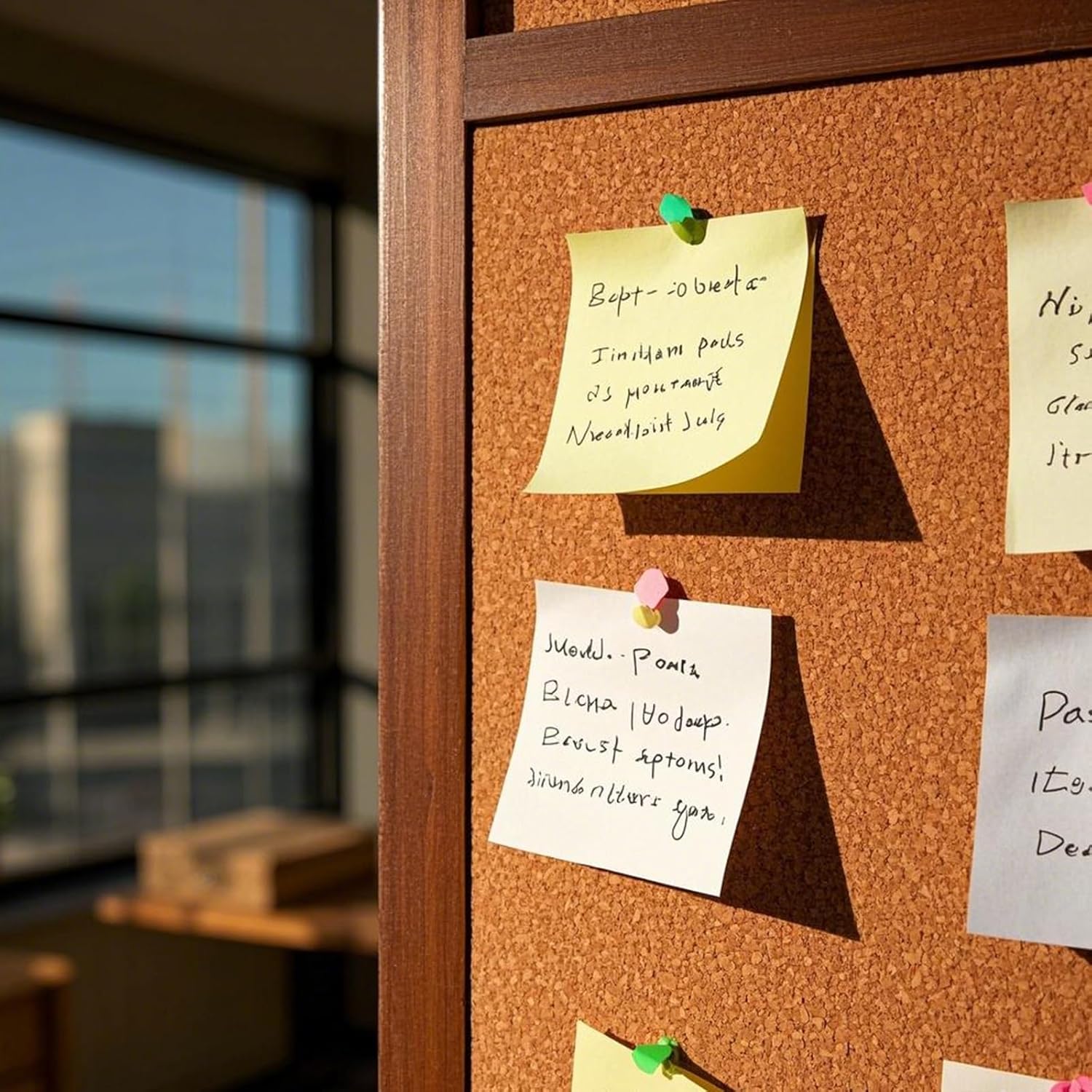 10 Pack Cork Board Tiles, 12 x 12 x 1/2 inch Bulletin Board Cork Panels, Cork Tiles with Self Adhesive for Wall Pictures, Notes, Office, Room, Home Decor