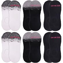 On The Go! Womens Invisible Socks 6 Pair Pack