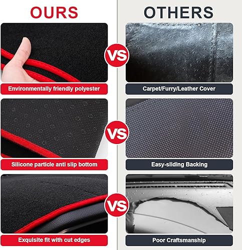 Miniatura 4 de Fundas de tablero para Dodge Journey 2011-2020, sin olor, alfombrilla antideslizante para salpicadero, cubiertas interiores, color rojo