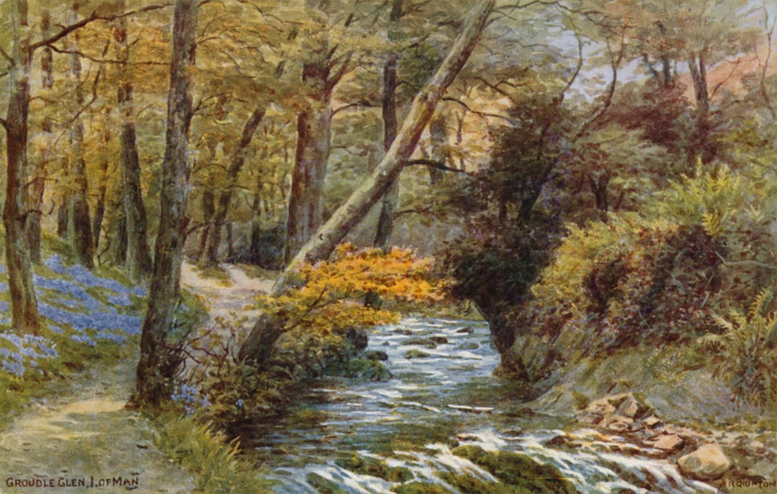 Peinture moderne Groudle Glen I of Man Alfred Robert Quinton deco murale salon 60x90cm - 5