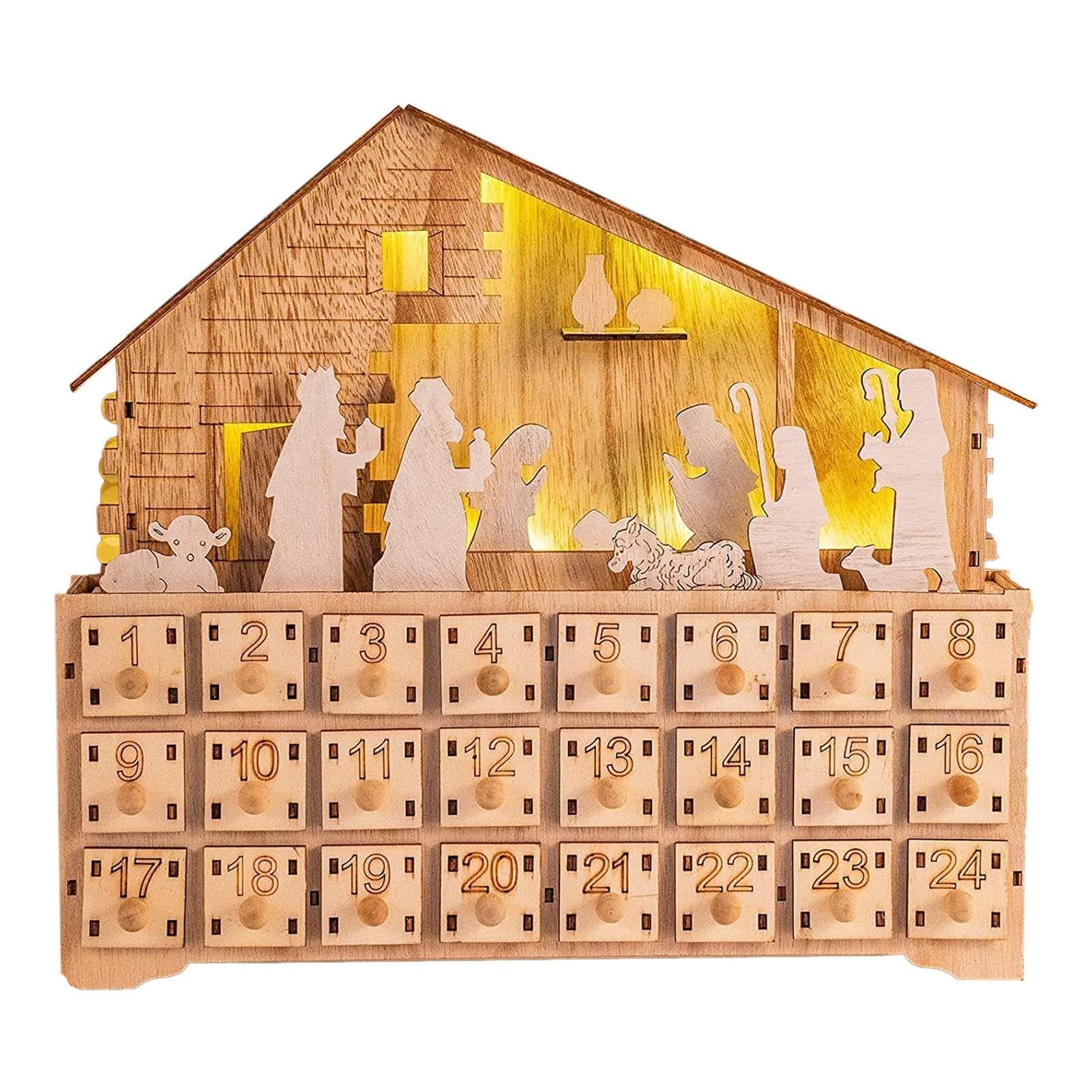 Calendrier de l'Avent en bois pour décorer la chambre à Noël
