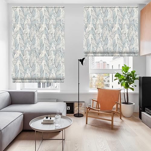 Miniatura 2 de LETAU Persianas romanas opacas con forro de flores, persianas para ventanas, puertas, puertas francesas, ventanas de cocina, color 1