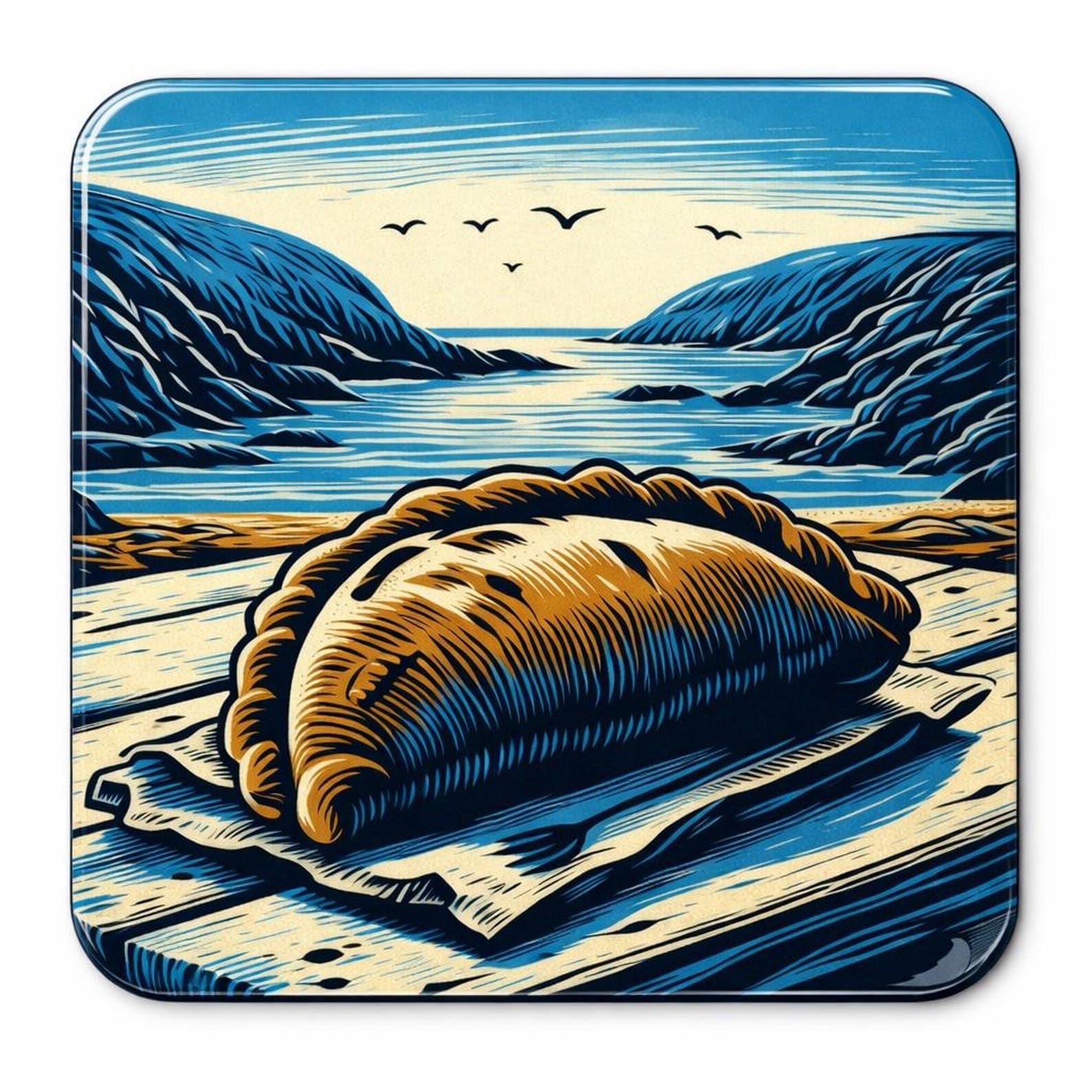 Half a Donkey Cornish themed Cornsh Pasty cork back coaster