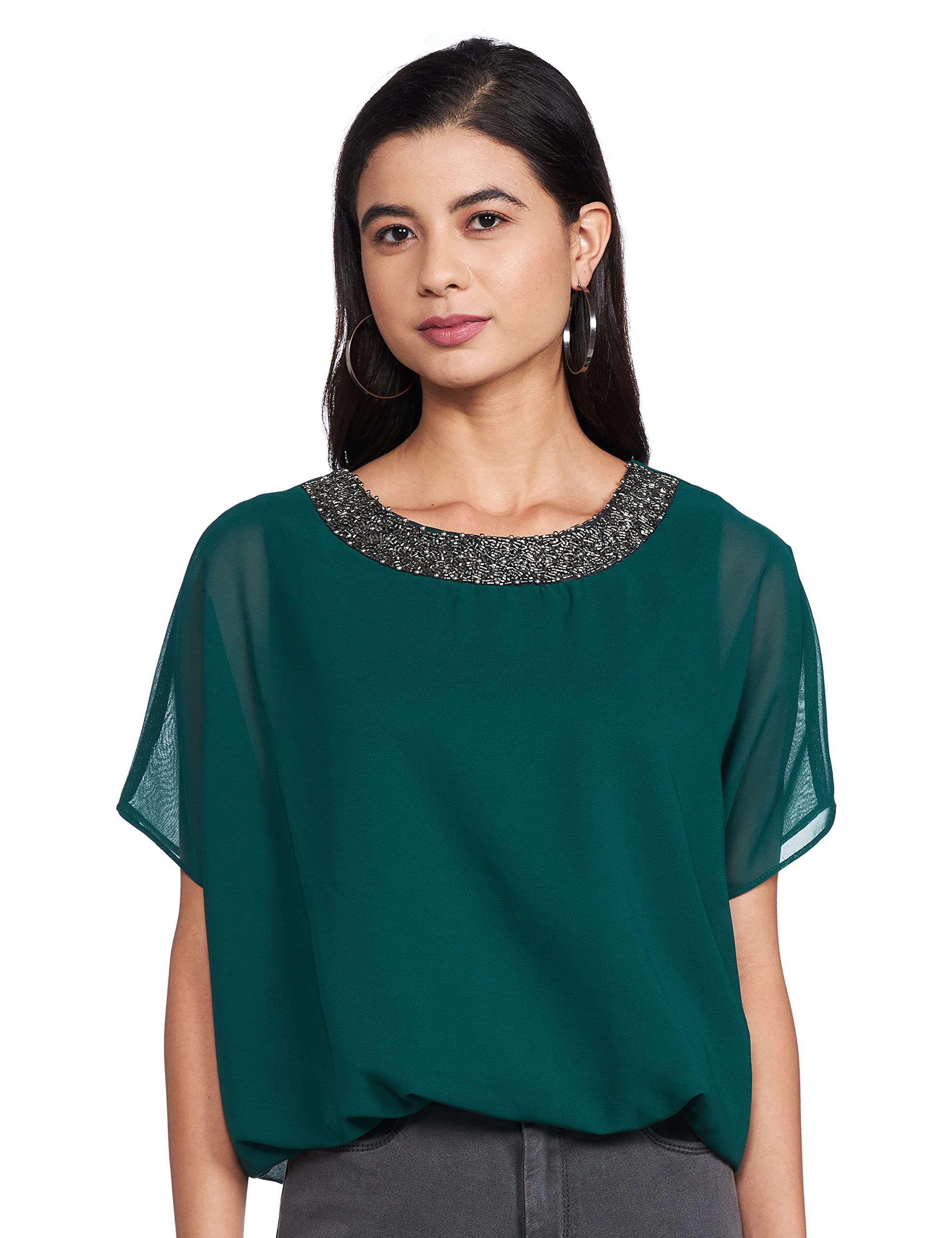 Women Embellished Round Neck Casual Top-image-41