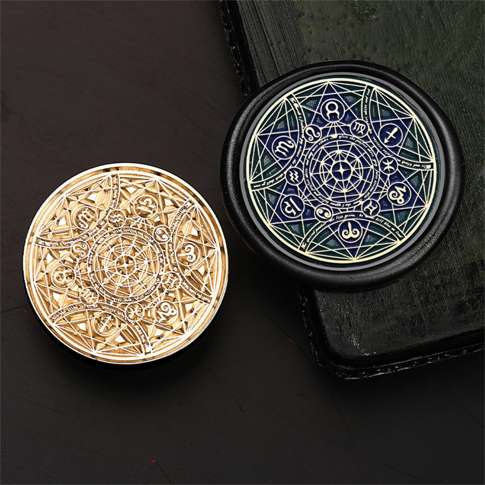 Tampon Ciré Série Astronomique - Tête En Laiton, Diamètre ~3 Cm - Pour Cartes, Invitations, Scrapbooking