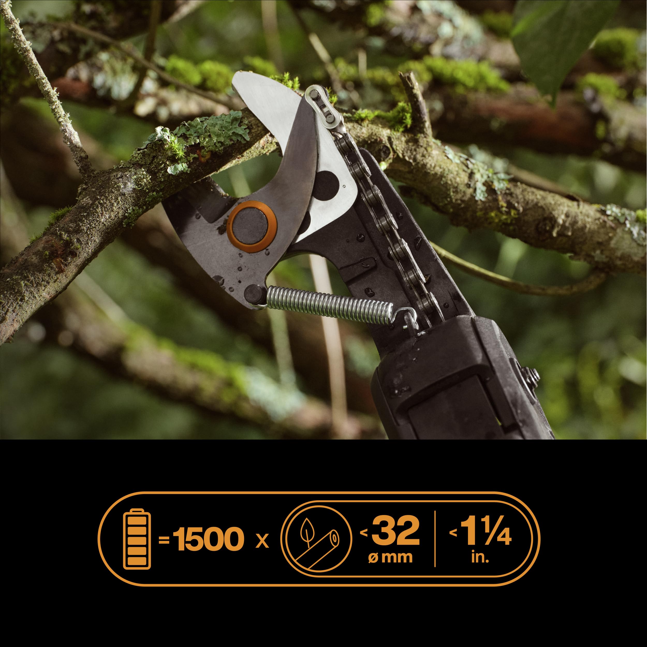 Fiskars Svettatoio a batteria Bypass, Senza batteria, Rami freschi Ø 32 mm
