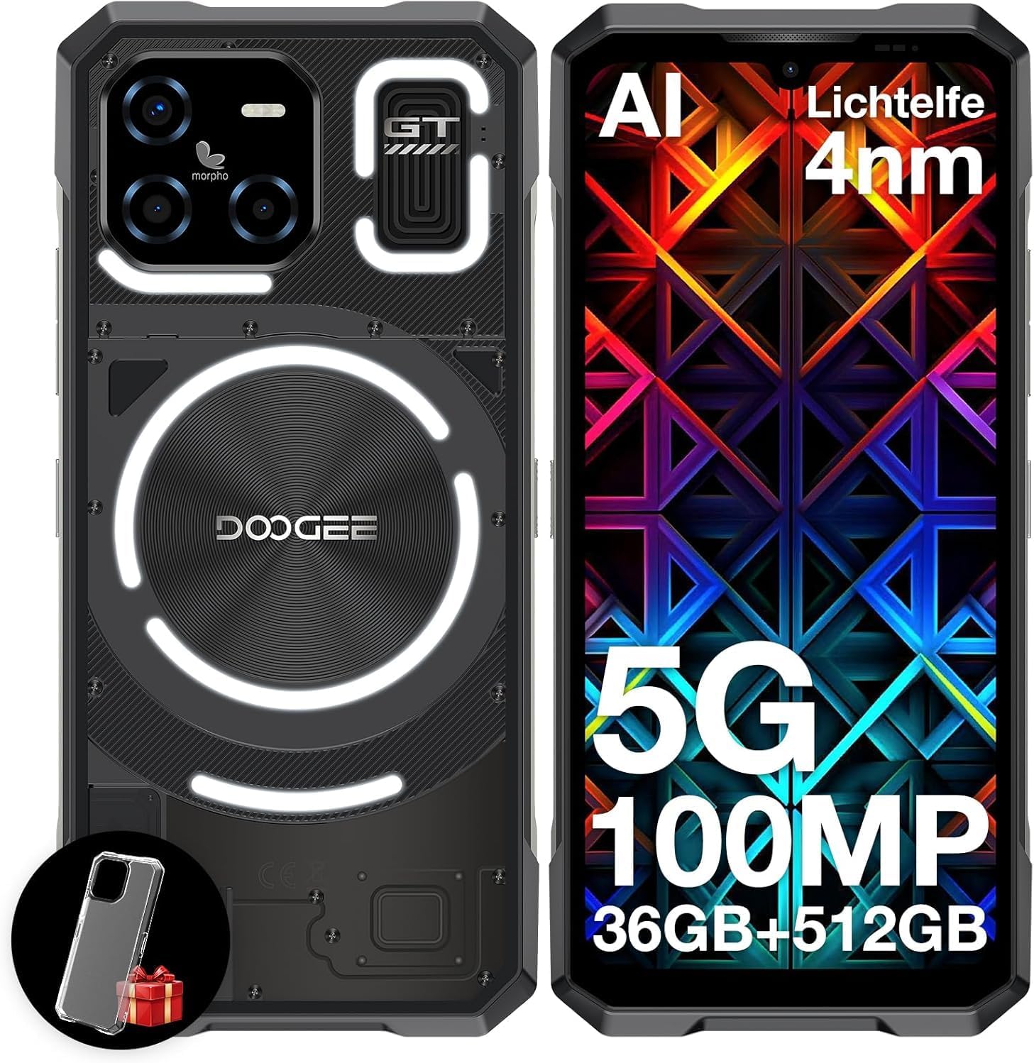 DOOGEE Blade GT Ultra 5G Rugged Smartphone with LED Light Effect