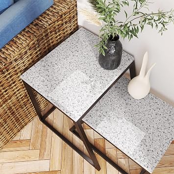 YENHOME Glossy Grey Terrazzo Contact Paper Peel and Stick Countertop Cover Waterproof Oilproof for Kitchen Bathroom Island Removable Renter Friendly Vinyl Marble Granite Furniture Film 17.7x80
