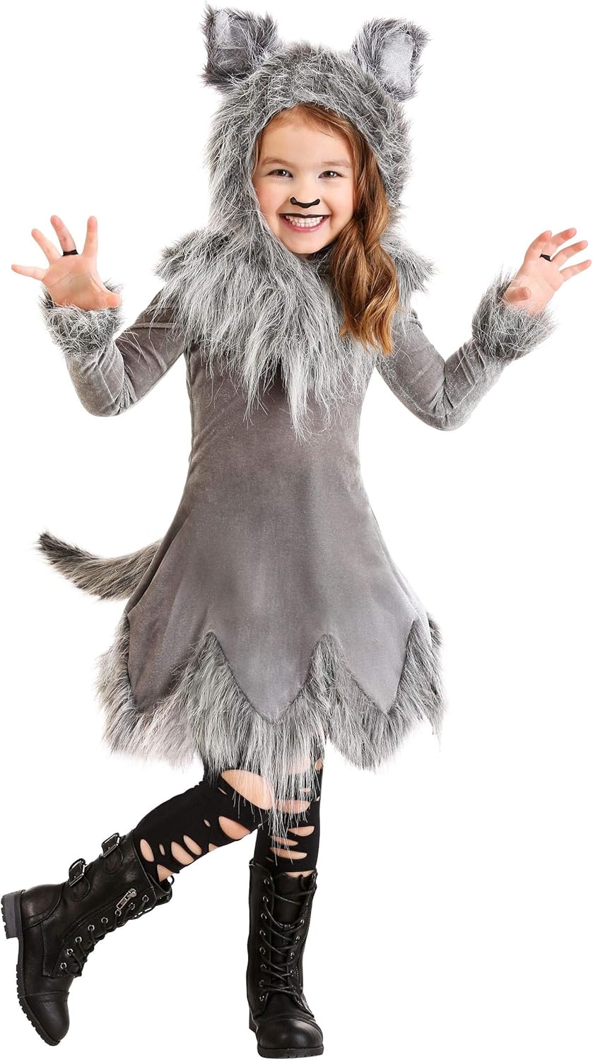 Toddler Girls Wolf Costume Grey Wolf Dress for Toddlers