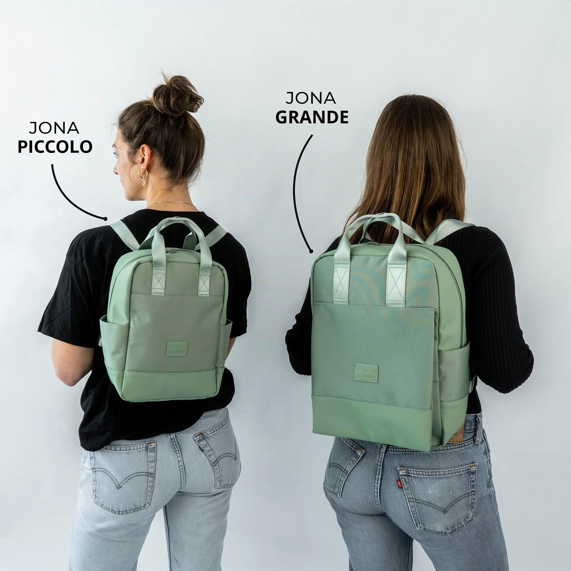 Johnny Urban Zaino Donna e Uomo Verde - Jona Large - Zaini Porta Pc 15.6 Pollici Per Lavoro, Viaggio, Università - Materiale Sostenibile - Idrorepellente