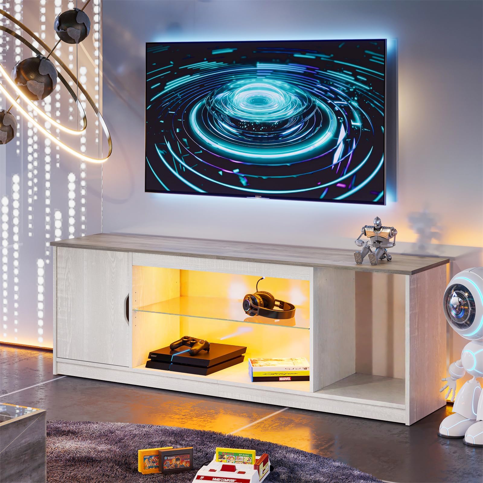 Mobile Stand TV Bestier 65 Pollici LED Lumeggiata - Dettaglio