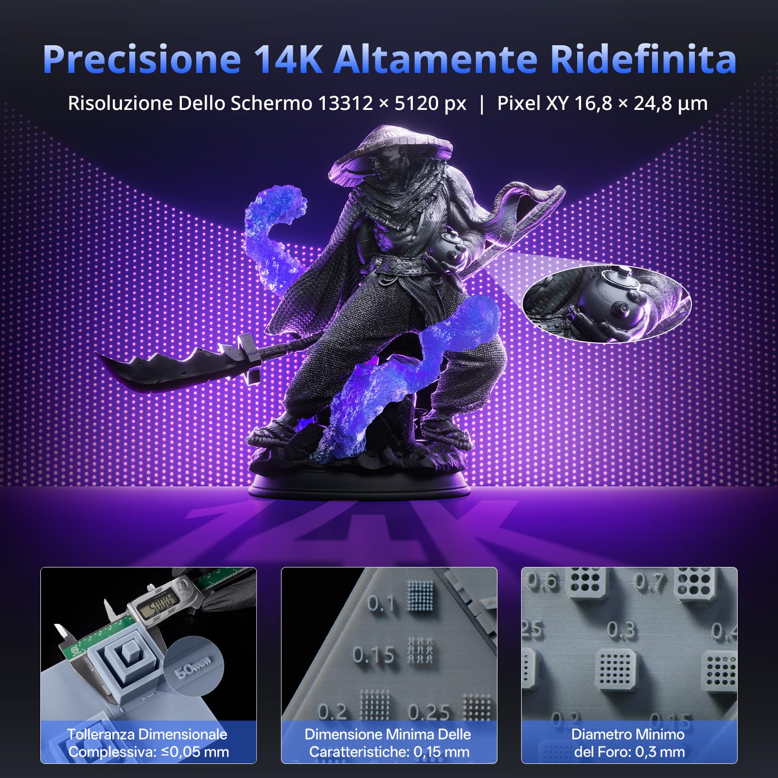 ANYCUBIC Photon P1 14K Stampante 3D Resina, 10,1" LCD Stampa 3D con Livellamento Automatico 3.0 e Riscaldamento Intelligente, Tecnologia Wave Release, Volume di Costruzione 223x126x230 mm