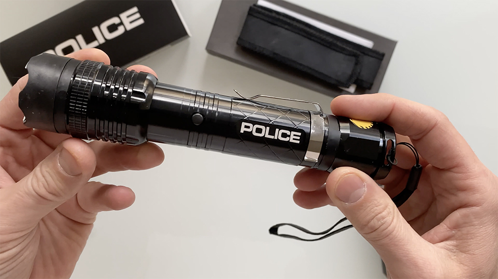 Police Aluminum Stun Gun for Self Defense 1158 – High Voltage Rechargeable with LED Flashlight, Compact & Heavy Duty – Personal Security for Women & Men : Sports & Outdoors