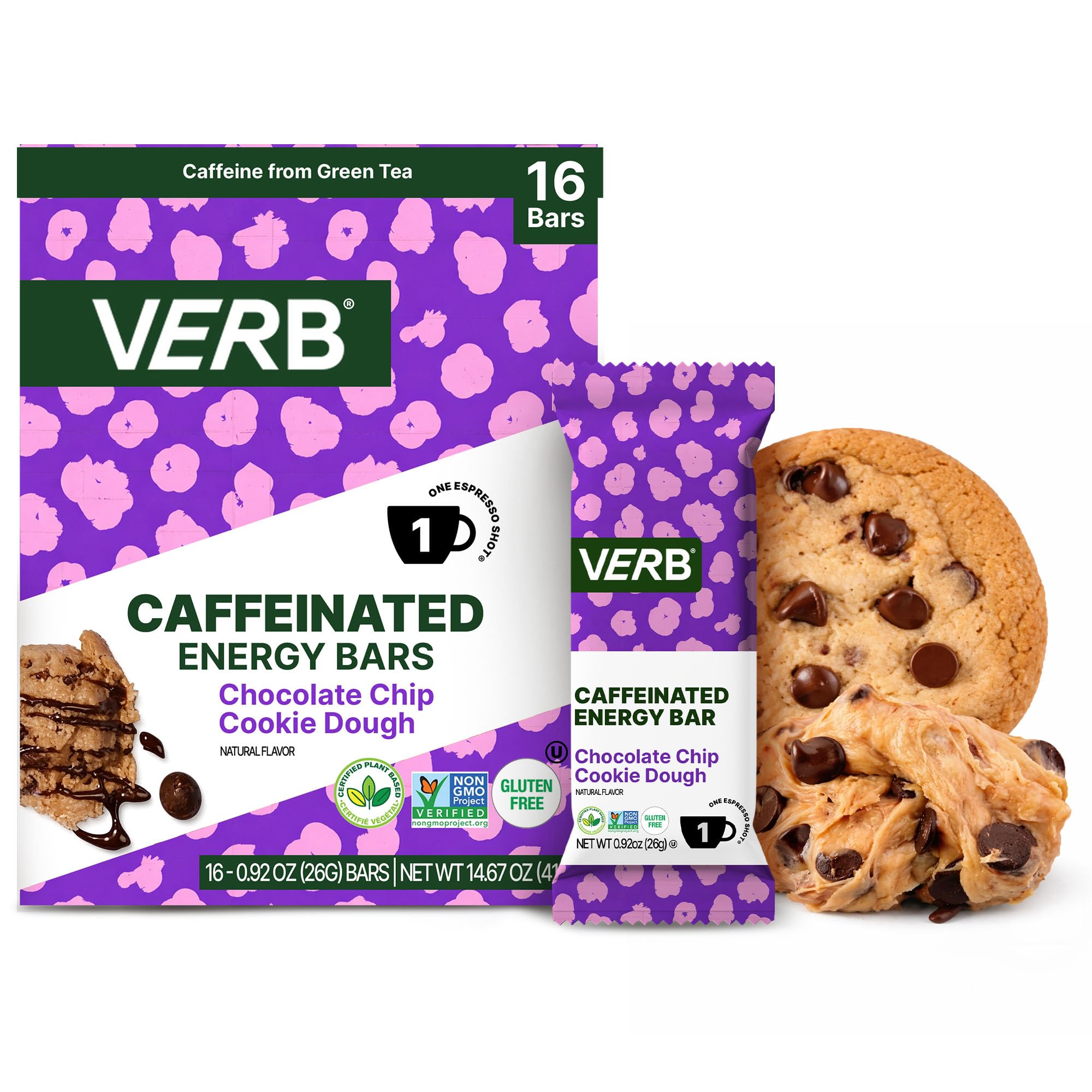 Amazon.com : Verb Caffeinated Energy Bars Chocolate Chip Cookie
