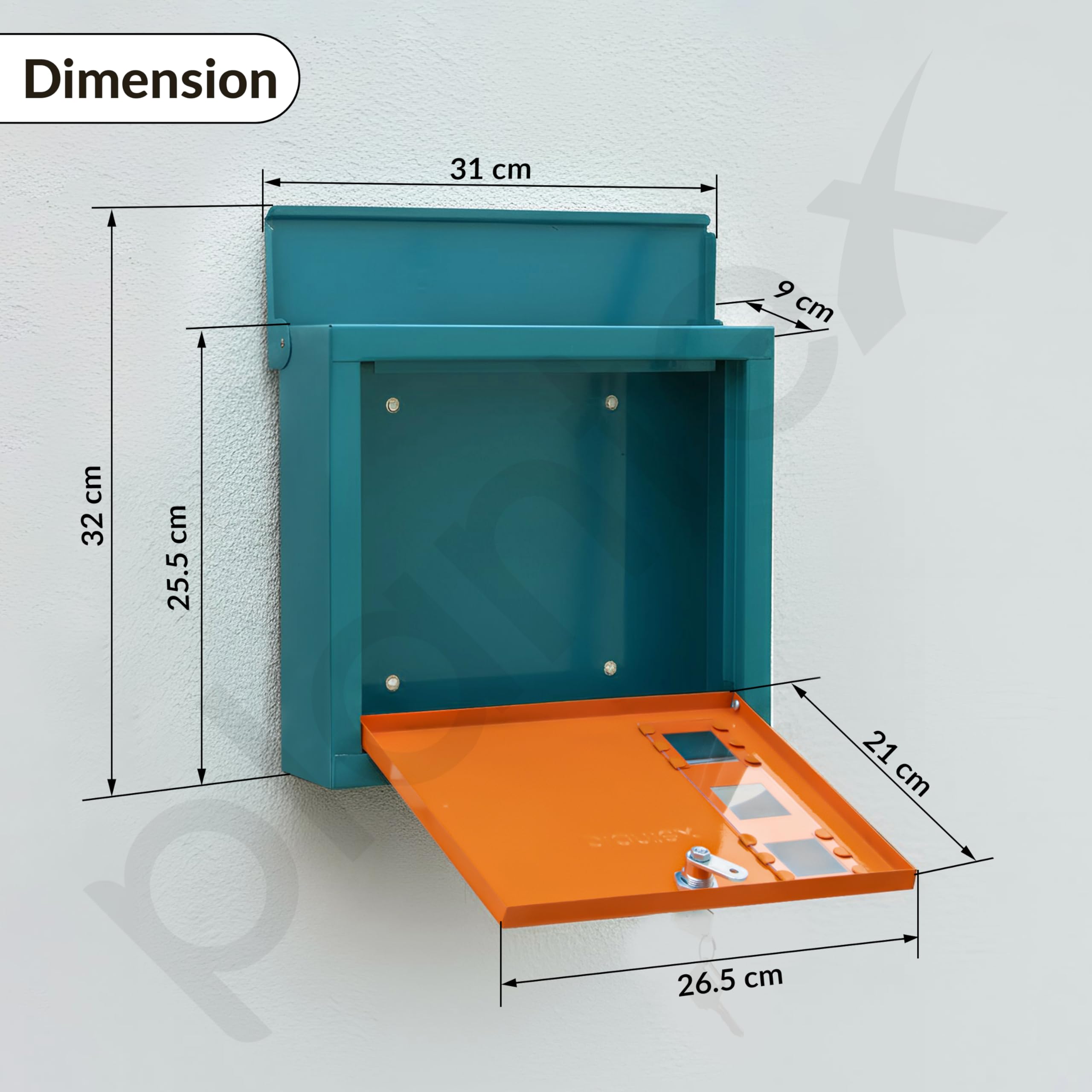 Plantex Heavy Duty GI Steel Letter Box/Suggestion Box/Wall Mount Mail with Magazine Holder/News Paper Holder Box for Home/Office/Hotel - (Yellow & Black) 1