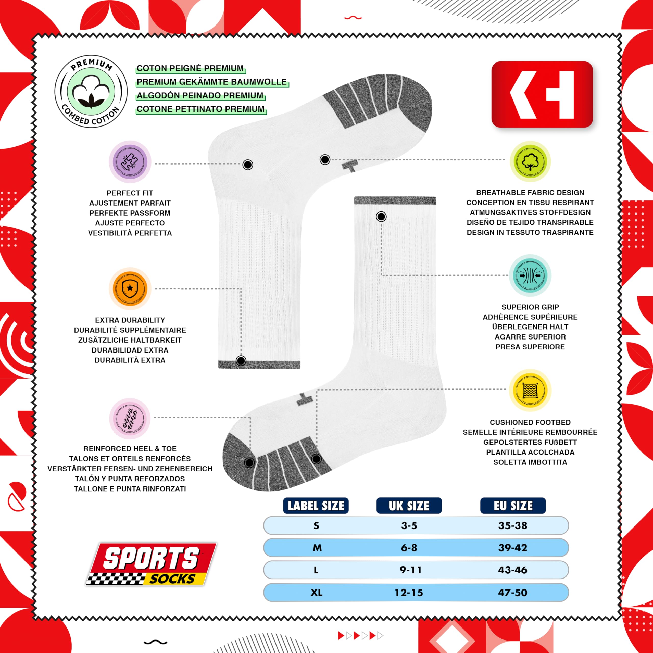 KOPNHAGN 12 Paia Calze Uomo Sportivi Spugna Lunghe Sportive Running Trekking