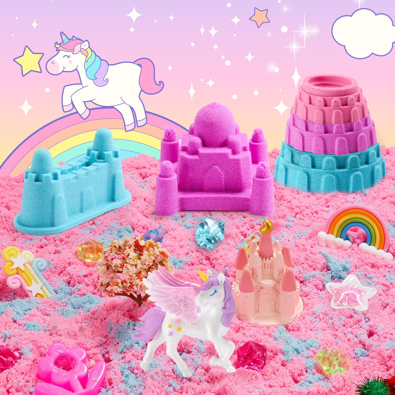 Regalo unicorno per ragazze Magic Sand Toy sabbia da gioco per bambini 3-10 anni