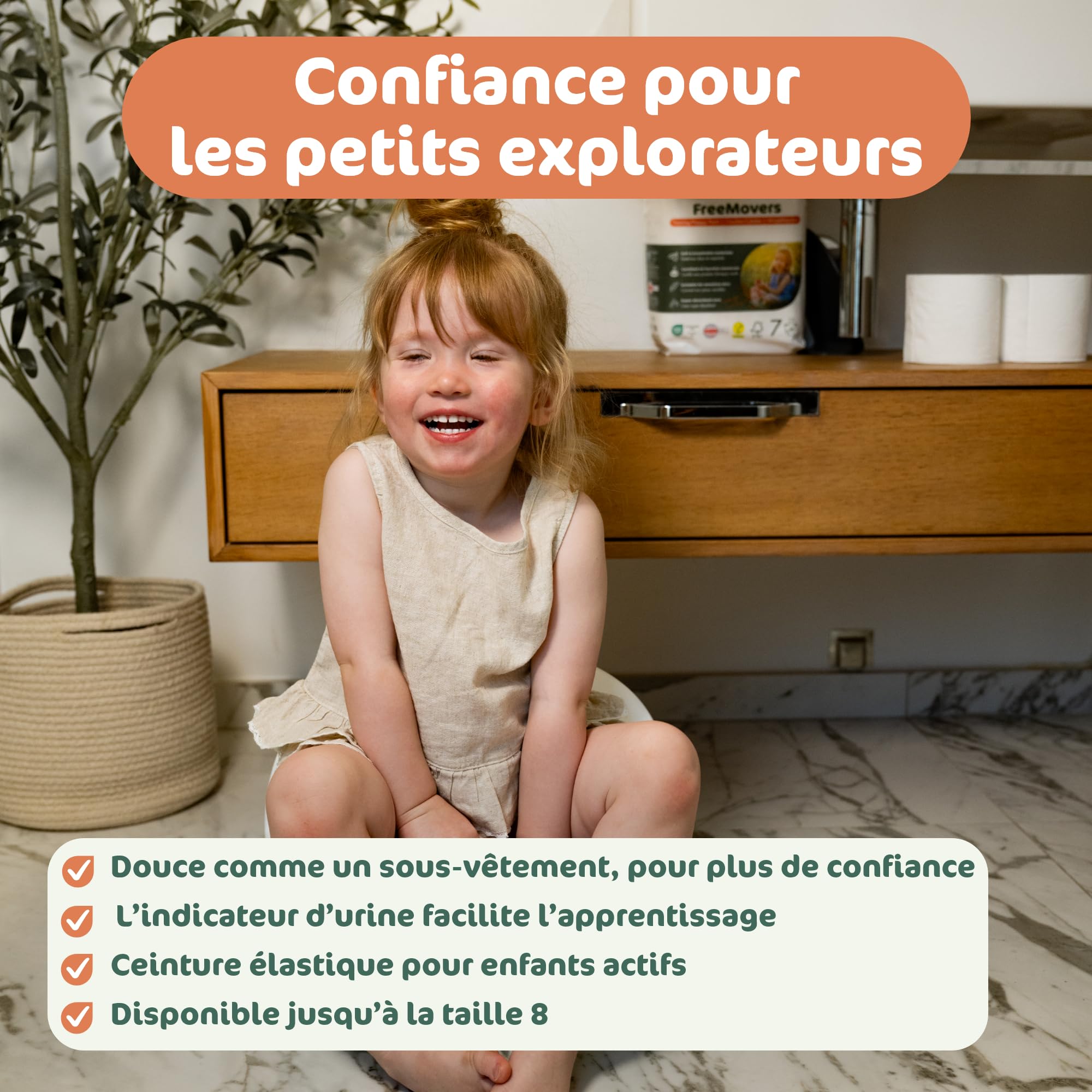 Naty FreeMovers Couches-Culottes, Taille 8 (17+ kg), 60 unités | Pour Peaux Sensibles, Pants Hypoallergéniques, Absorbantes, Protection Anti-Fuites jusqu'à 12h, Sans Parfum, Confort Stretch