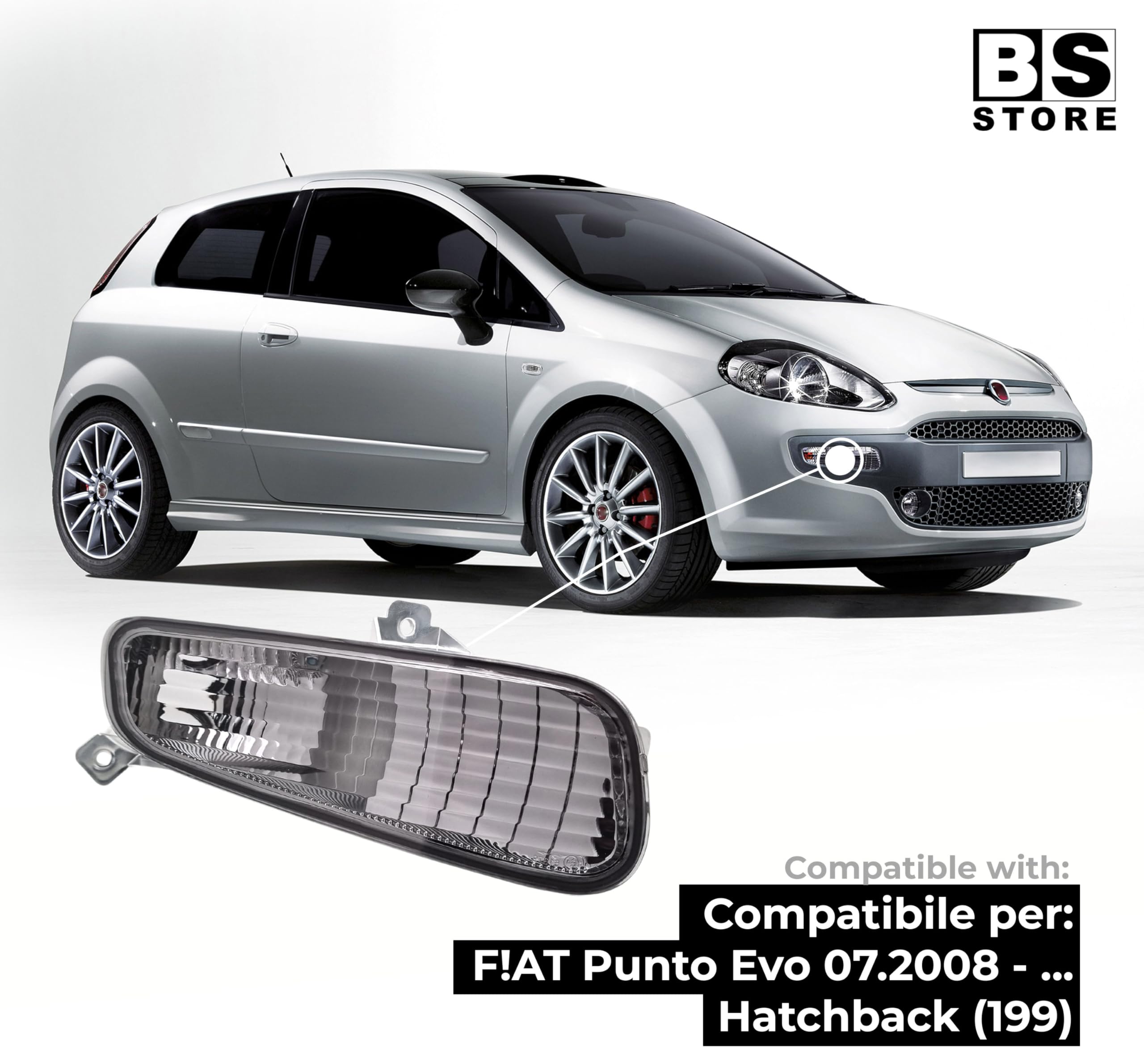 BSSTORE Fanalino Freccia Anteriore per Grande Punto Evo 2009-2012 (Destra - Lato Passeggero)