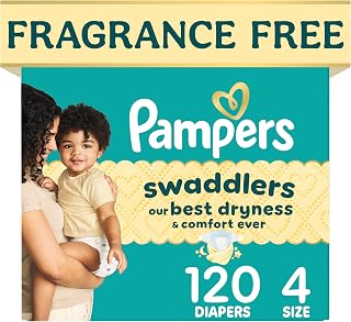 Pampers Fragrance Free Hypoallergenic Swaddlers Diapers Size 4