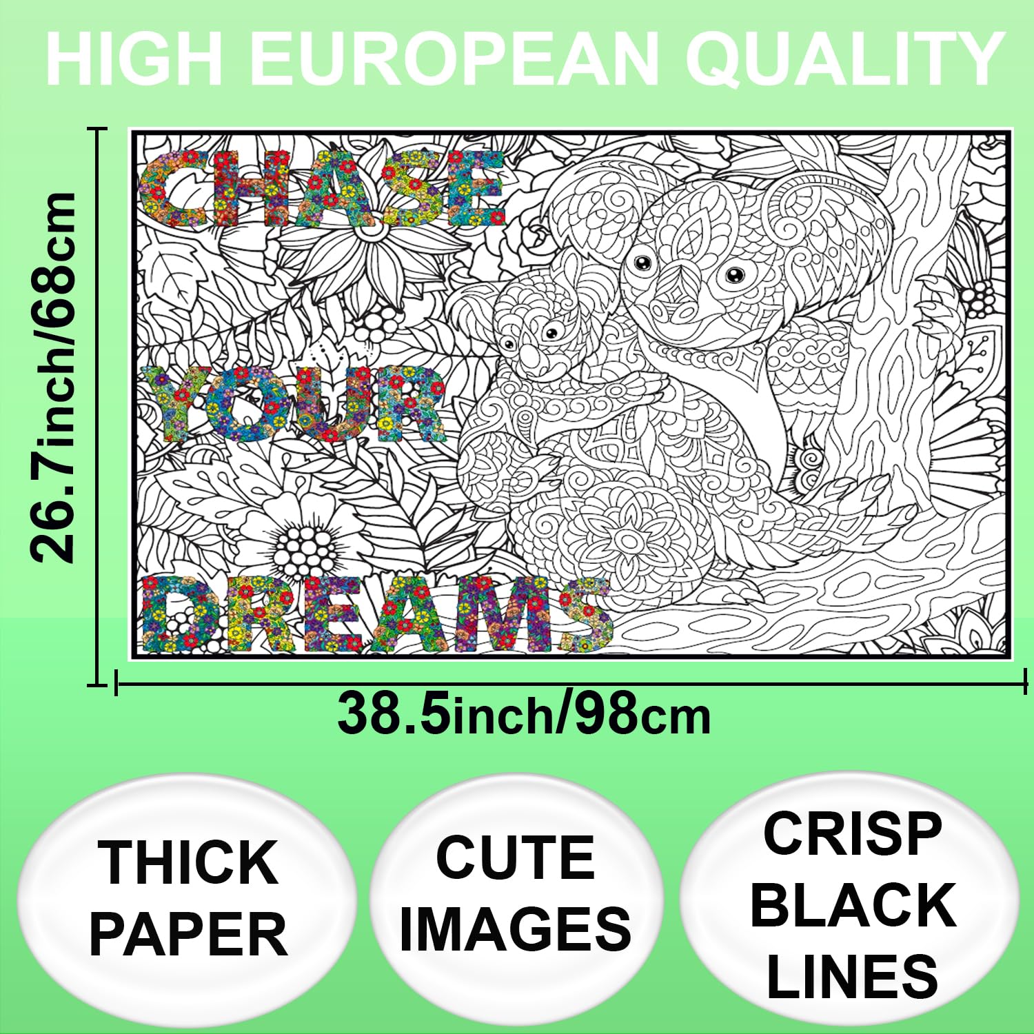 Giant Coloring Poster For Adults And Kids - Extra Large Coloring