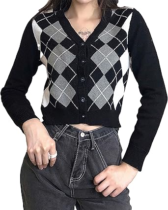 argyle sweater cardigan