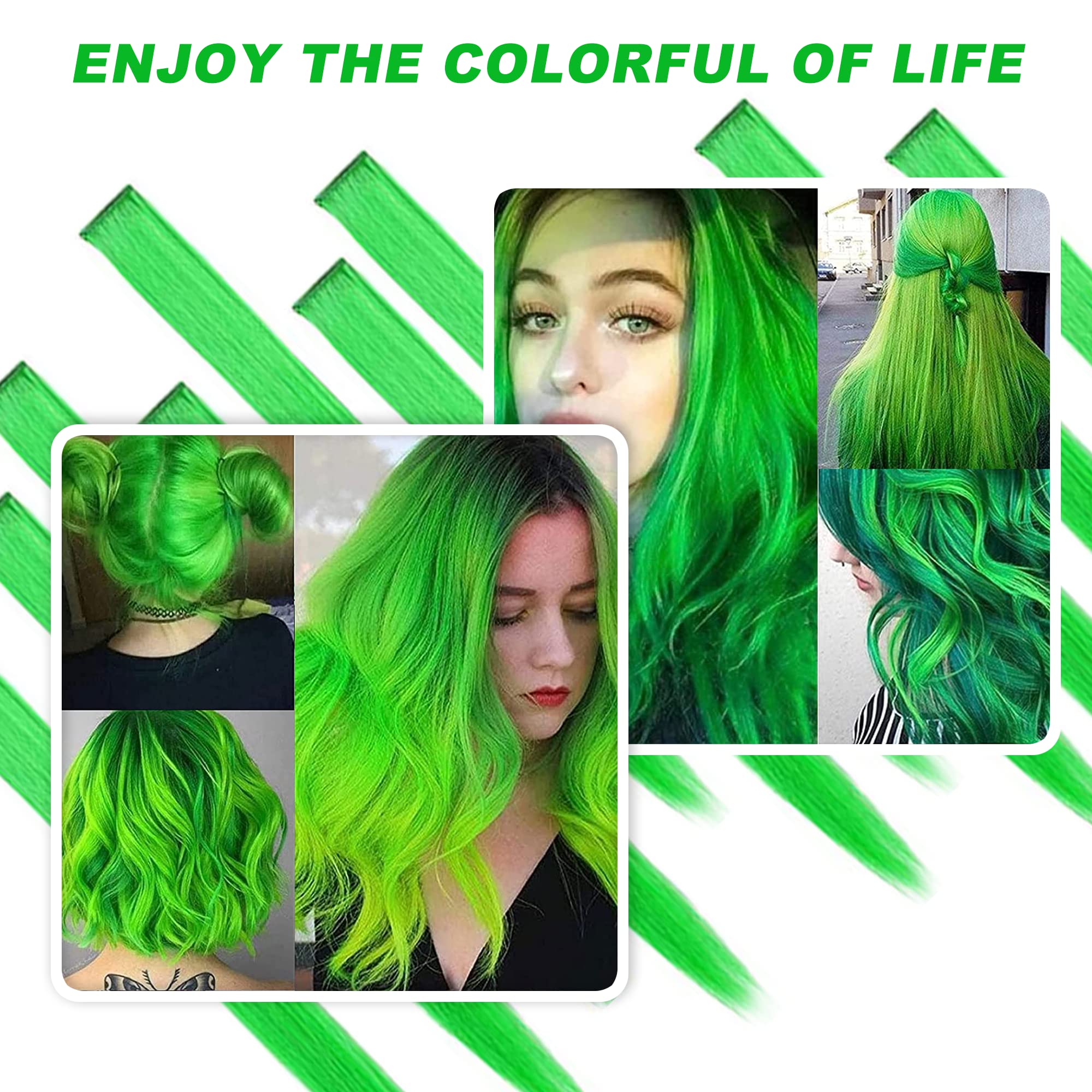 Amazon.com : 12 PCS Colored Hair Extensions, SOYZMYX Multi 