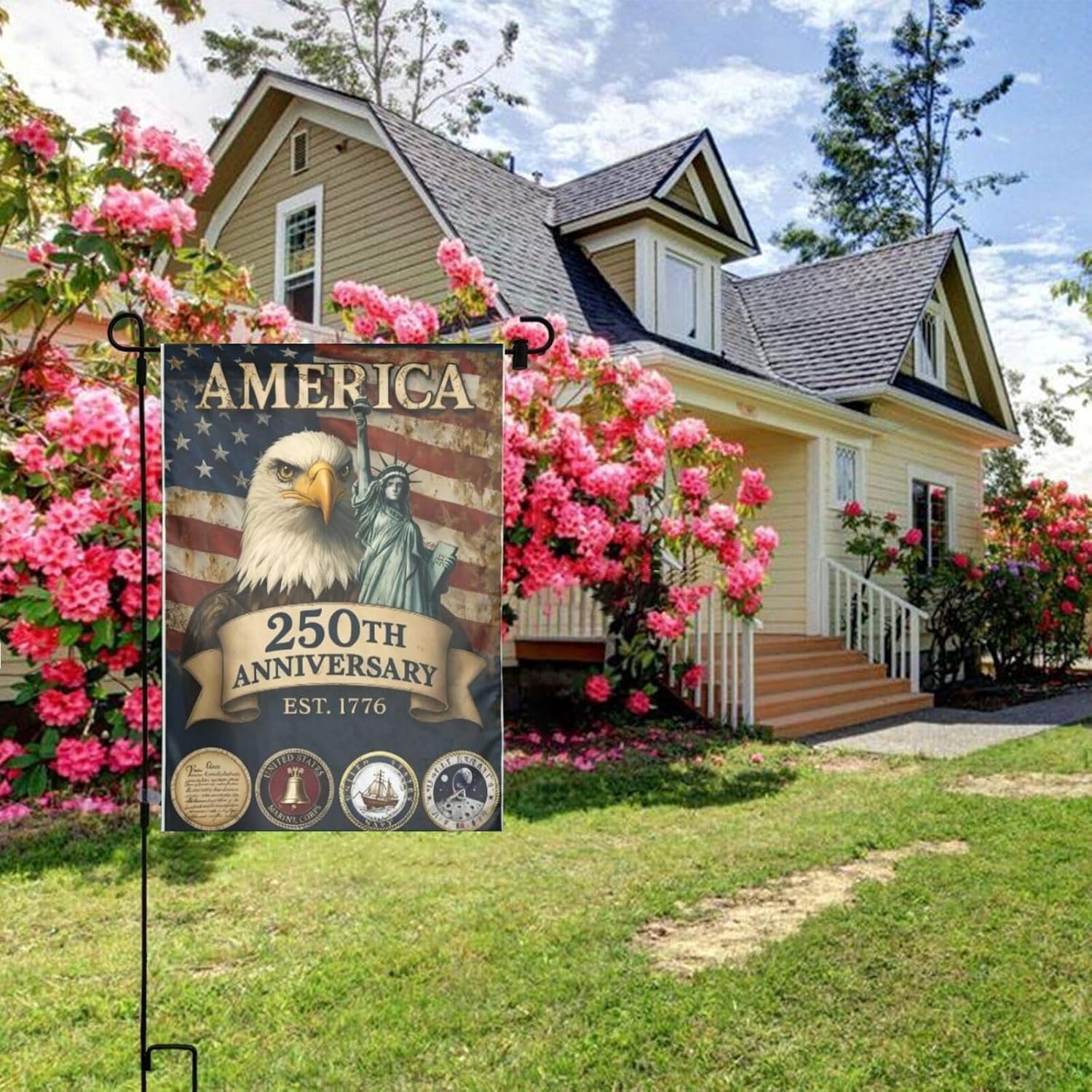 250 Years Garden Flag 12x18 Double Sided America 250th Anniversary 1776 2026 Semiquincentennial Flag for Outside House Indoor Yard Patriotic Banner Decor - Image 6