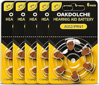 Hearing Aid Batteries Size 312, 30 Count, Mercury Free Zinc Air, 1.4V Long Lasting & Easy to Open