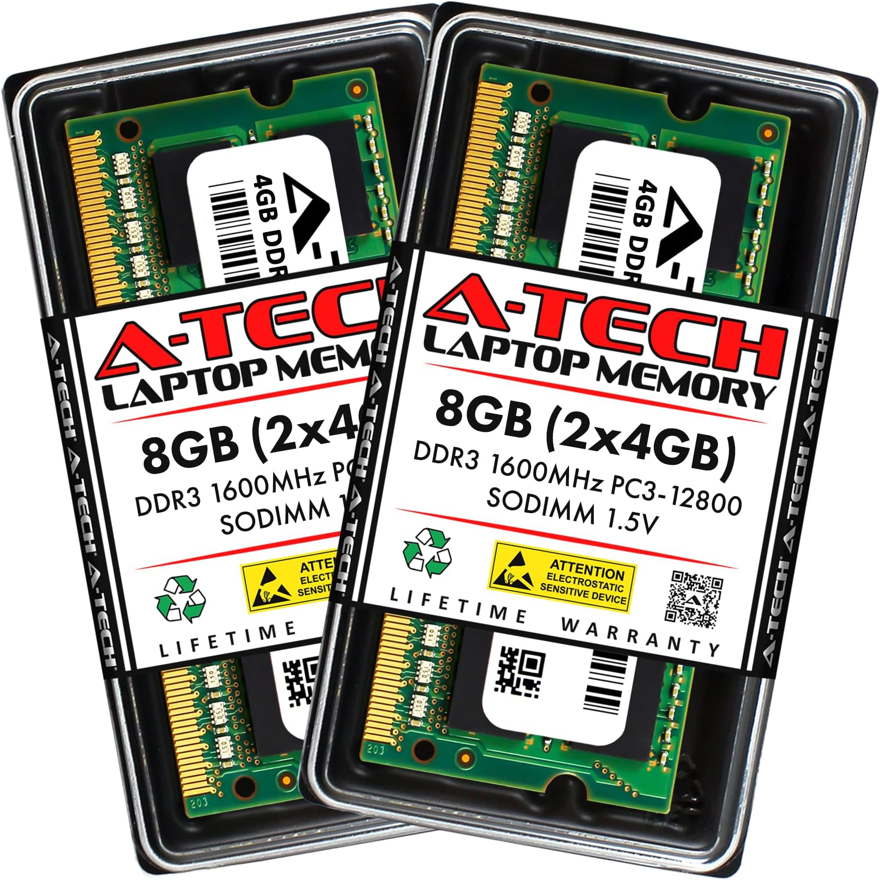 A-Tech 8GB Kit (2x4GB) RAM for Toshiba Satellite C55-B5364KM, C55t-A5102, C640-1062XT, C655-S5206, C670-13E, C670D-125, C855-10G, T772-W5TF | DDR3 1600MHz PC3-12800 SODIMM 1.5V Non-ECC Memory Upgrade