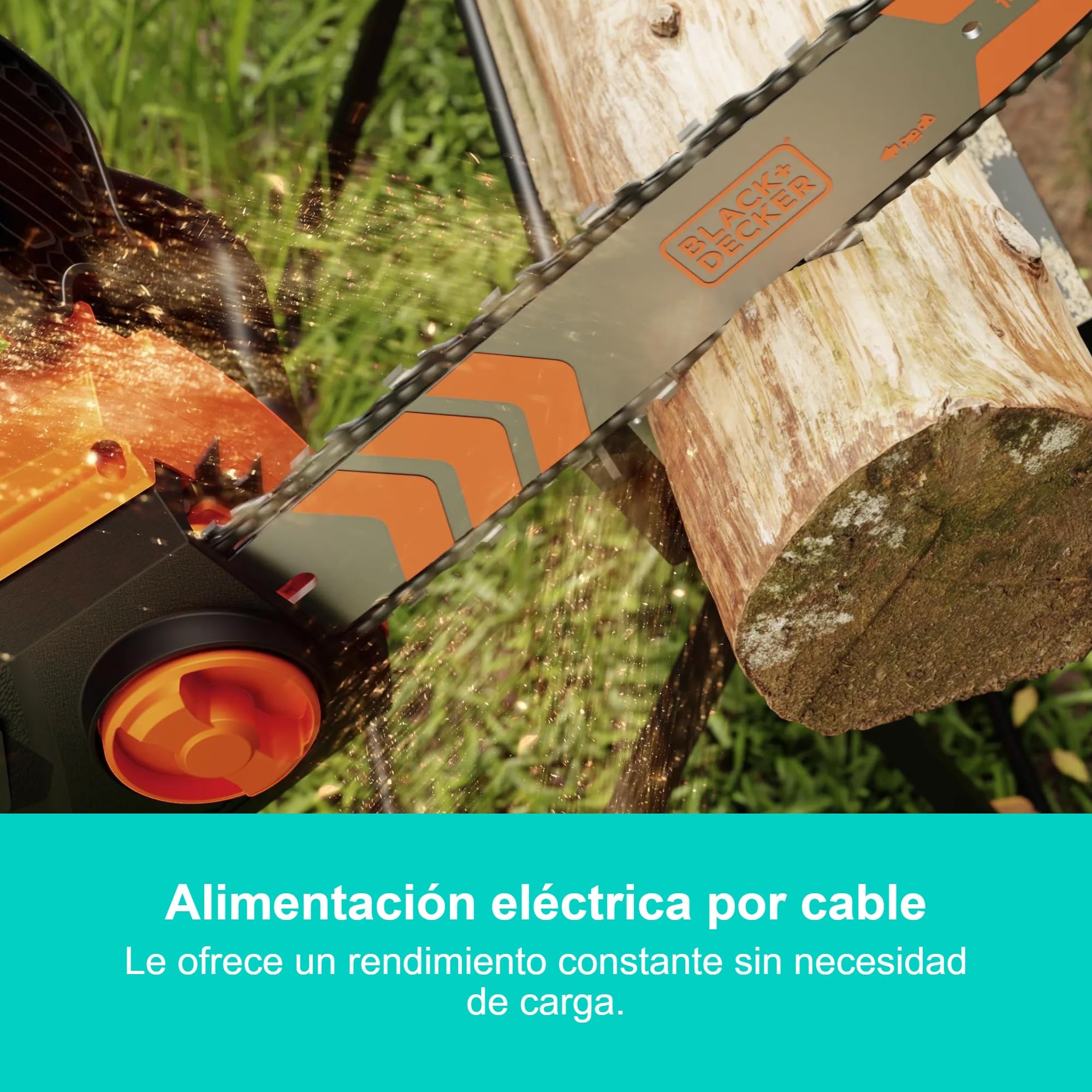BLACK+DECKER Motosierra eléctrica de 1800W y 35cm con freno de cadena, BECS1835-QS
