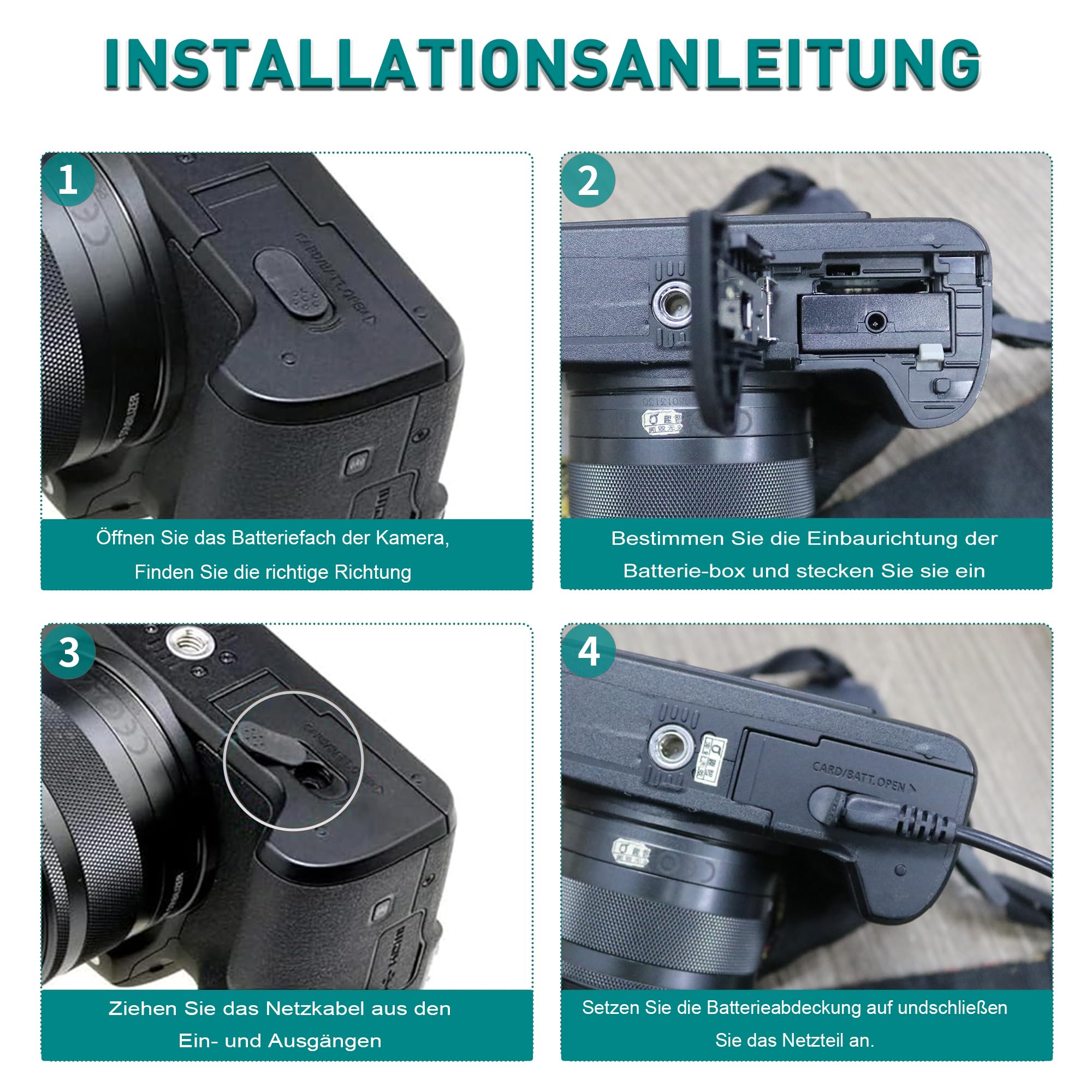 AC/DC ACK-E12 zestaw adapterów, DR-E12 Dummy akumulator zastępczy, pasuje do M50 Mark II, EOS M200, EOS M10, M2 akcesoria do aparatu
