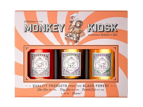 Monkey 47 Kiosk Set, Schwarzwald Gin Probierset mit Dry Gin,