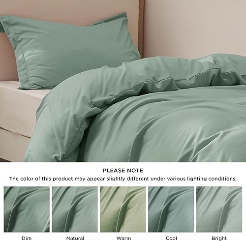 Vista 458 de Bedsure - Juego de funda de edredón de tamaño matrimonial, ropa de cama suave con doble cepillado, 1 funda de edredón (80 x 90 pulgadas) y 2 fundas