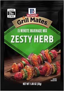 McCormick Grill Mates Zesty Herb Marinade Mix - Basil Garlic Onion Jalapeno Blend for Chicken Pork Shrimp Veggies 1.06 oz
