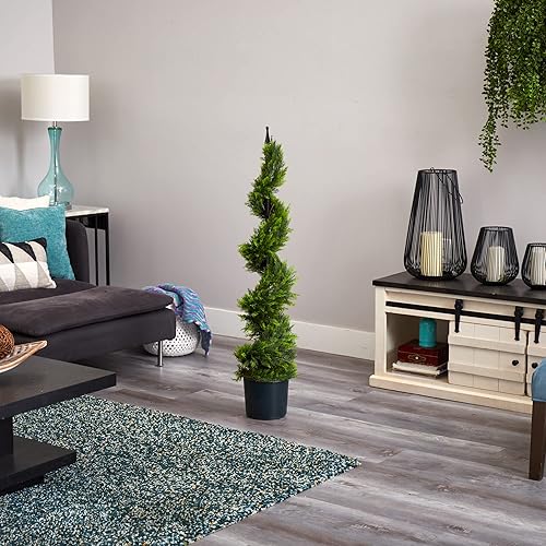 Miniatura 3 de Nearly Natural Árbol de seda en espiral de ciprés de 4