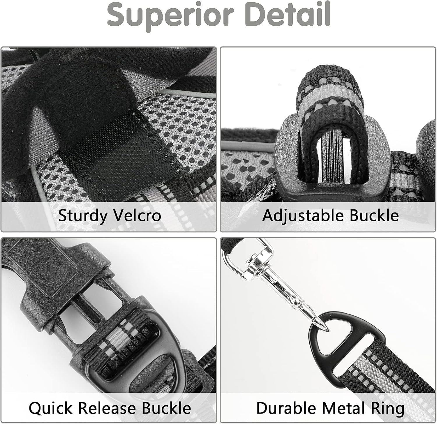 Dooradar Cat Harness and Leash, Adjustable Step-in Escape Proof Kitten Harness with Reflective Strip, Soft Breathable Air Mesh Vest for Small Medium Cats, Easy Control Cat Jacket for Walking Training
