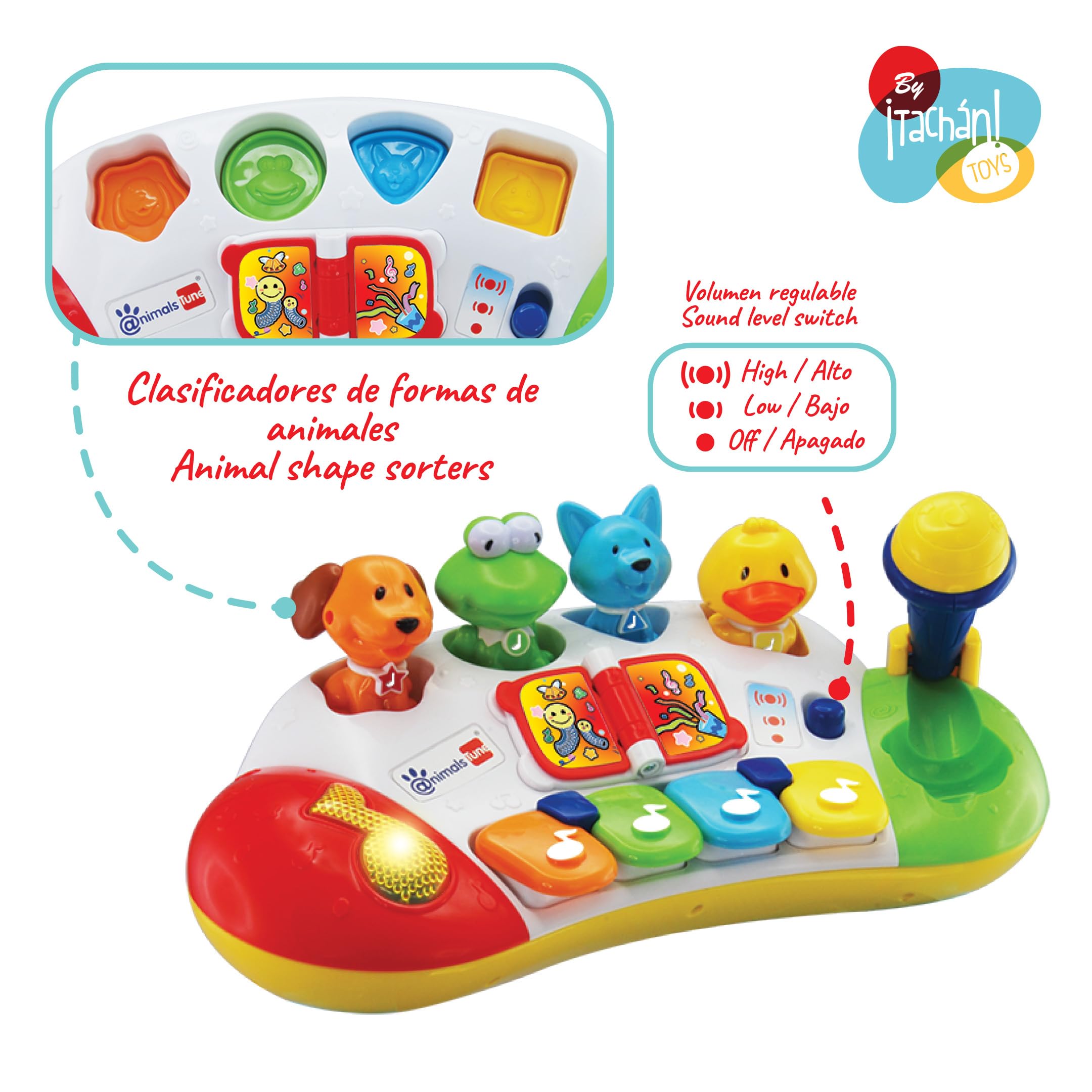 Applause A KAMAN MUSIC PRODUCT (8点セット) Tachan - My first piano with animals Pop Up - with microphone and