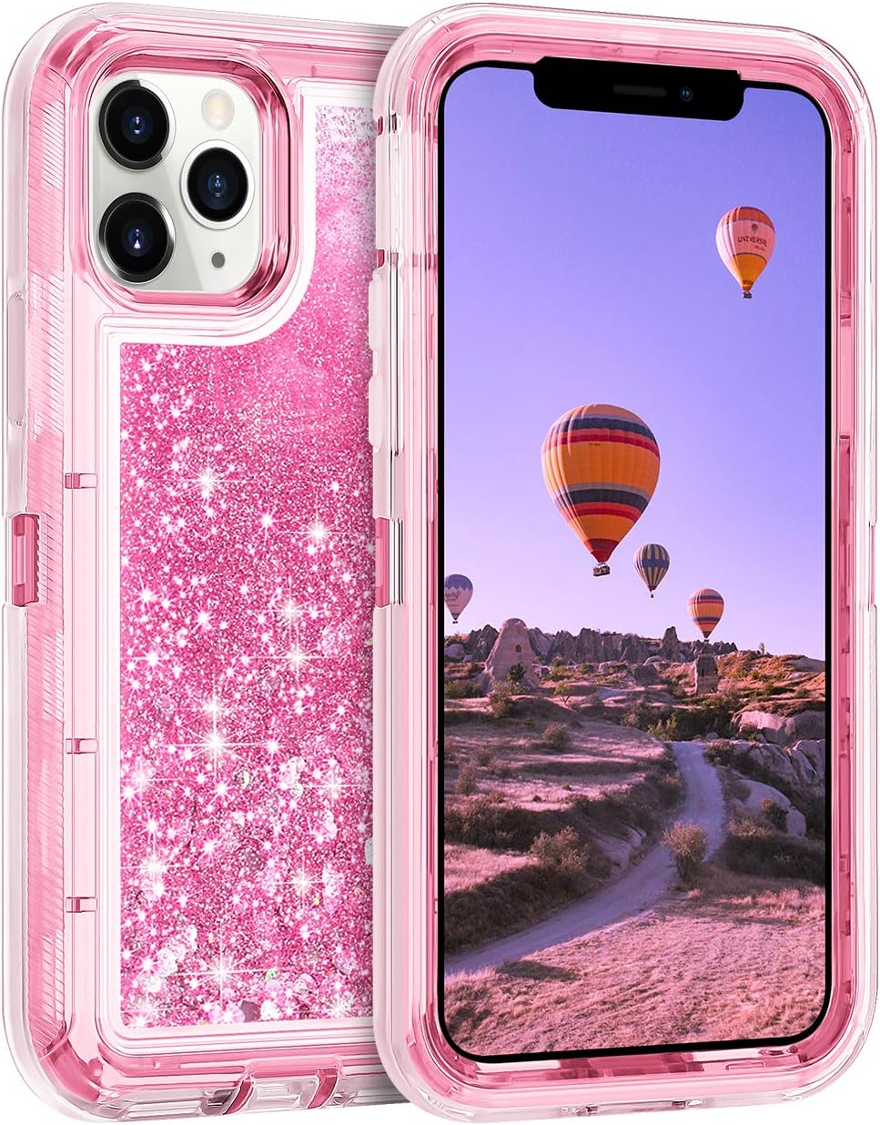 Coolden Case for iPhone 11 Pro MAX Cases Protective Glitter Case for Women Girls Cute Bling Sparkle Heavy Duty Hard Shell Shockproof TPU Case for 2019 Release 6.5 Inches iPhone 11 Pro MAX, Pink